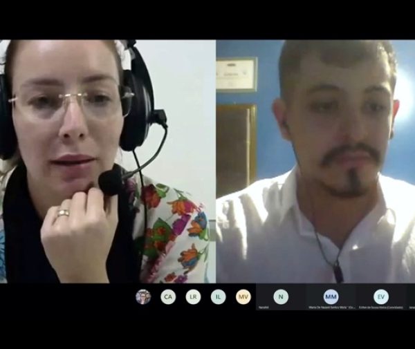 Durante a sua apresentação Lucas fez um relato de experiências no estágio obrigatório, de extensão e comunitário. Foto: Divulgação