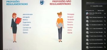 Fiscal do CRA/ES explicou para os universitários o que são profissões regulamentadas e não regulamentadas. Foto: Divulgação