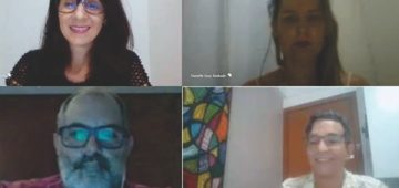 Organizadores do evento durante a Webconferência com os alunos de graduação. Foto: Divulgação