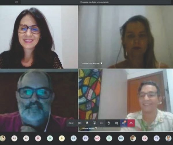 Organizadores do evento durante a Webconferência com os alunos de graduação. Foto: Divulgação