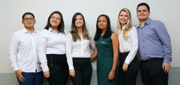 Os estudantes aprovados na OAB são: Rayeverton Rampineli Aprigio, Júlia Vicente dos Santos, Nathane Amorim Rocha de Oliveira, Janiny Mathias Souza, Lívia Torezani Campos e Arthur Cavalheri Nunes Zamperlini. Foto: Ariel Cerri